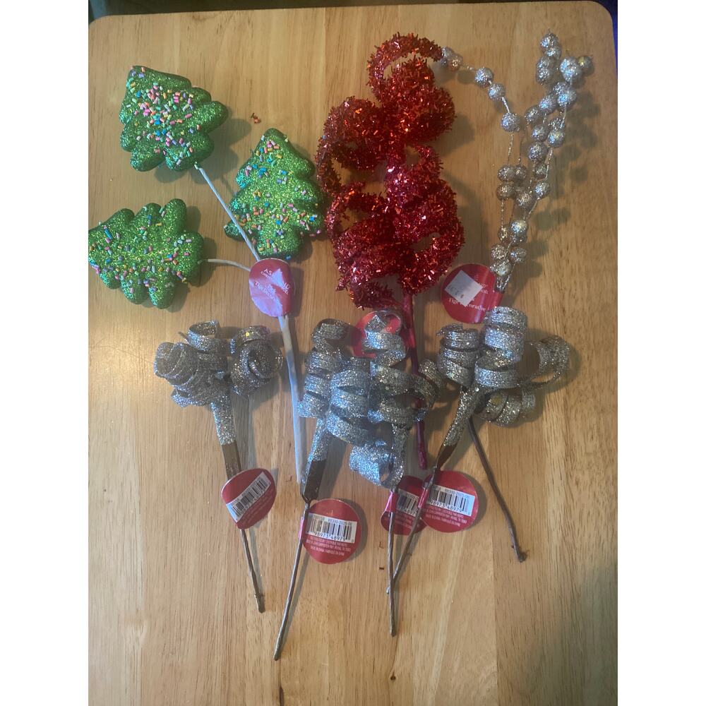 Christmas Decorative Picks Assorted Variety Ashland Set of 7 
New